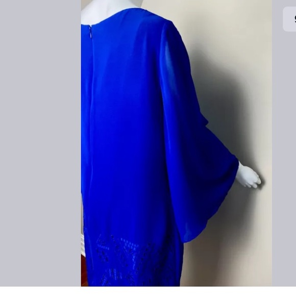 Tahari Arthur Dress brilliant blue Chiffon NWT - Picture 5 of 13
